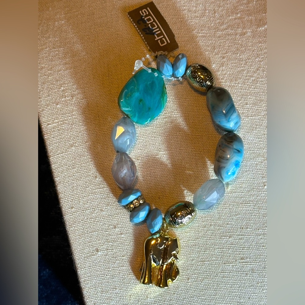Chico's Elephant Drop Stretch Bracelet - NWT